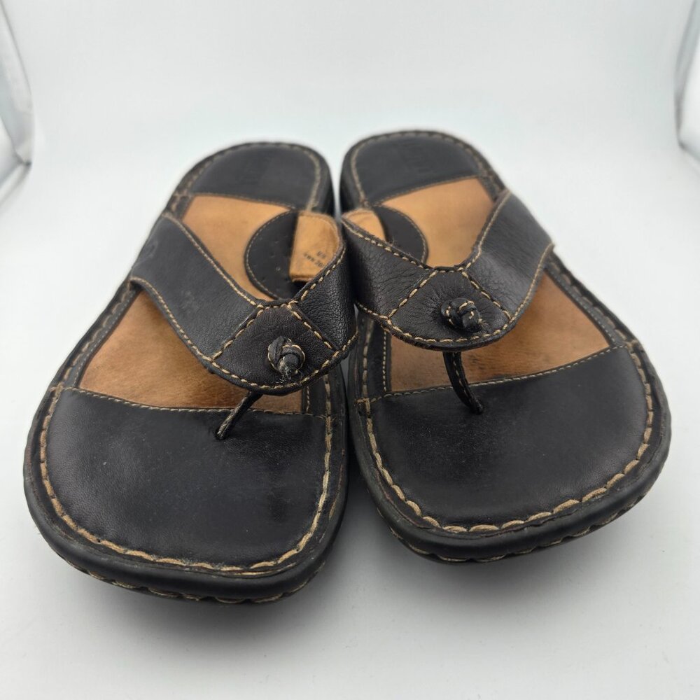 Born Edie Women’s Brown Leather Thong Comfort Sandals Size 7 - Picture 2 of 10